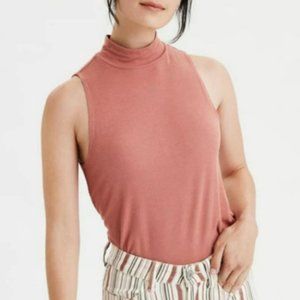 American Eagle  Soft & Sexy Emerald Ribbed Mock Neck Tank